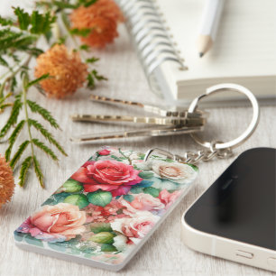 Porte-clés Motif de Rose lunatique