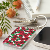 Porte-clés Motif de roses rouges (Devant droit)