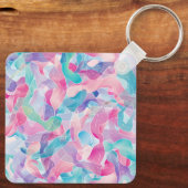 Porte-clés Motif de ruban abstrait pastel (Verso)
