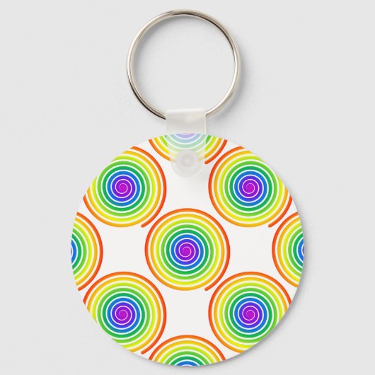 Porte-clés Motif de spirale arc-en-ciel (Recto)