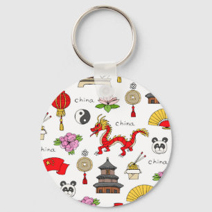 Porte-clés Motif de symboles de la Chine