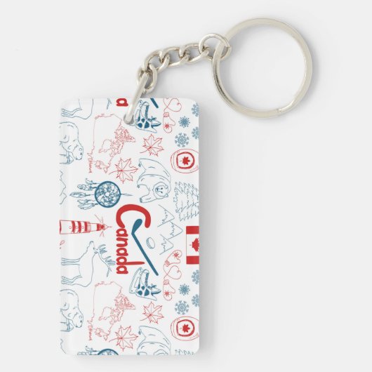 Porte-clés Motif de symboles du Canada | (Dos)
