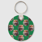Porte-clés Motif de tête de tigre vert (Verso)