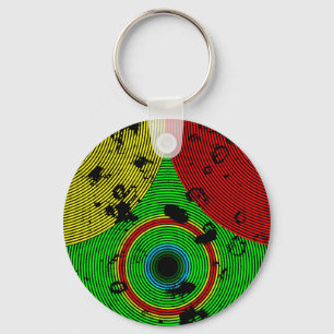 Porte-clés Motif de texture couleur verte jaune rouge