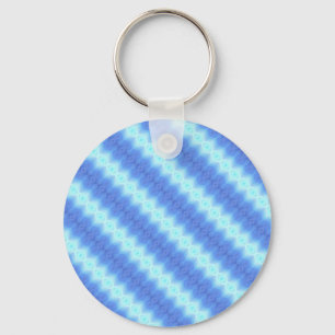 Porte-clés Motif de texture de la bande de tricot bleu Aqua
