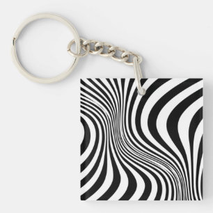 Porte-clés Motif de texture d'impression de peau de zèbre