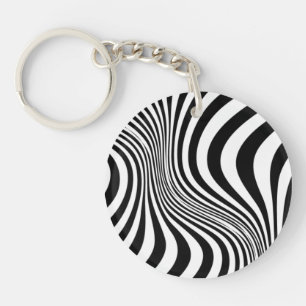 Porte-clés Motif de texture d'impression de peau de zèbre