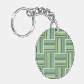 Porte-clés Motif de tissage à rayures vert olive (Devant gauche)