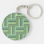Porte-clés Motif de tissage à rayures vert olive (Dos)