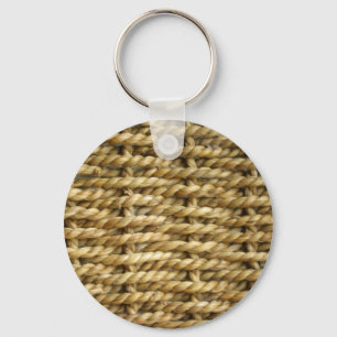 Porte-clés Motif de tissage de panier de Sisal