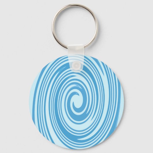Porte-clés Motif de tourbillon psychédélique bleu (Recto)