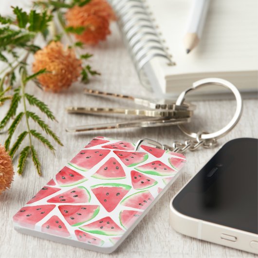 Porte-clés Motif de tranches de pastèque (Devant droit)