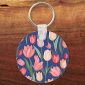 Porte-clés Motif de tulipes. (Recto)