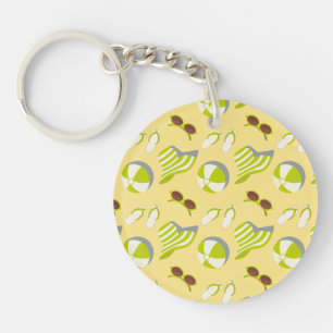 Porte-clés Motif de vacances plage avec lunettes de soleil et
