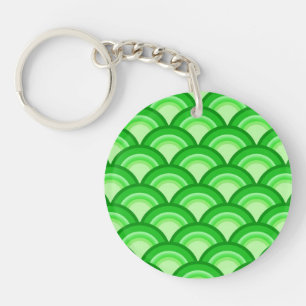 Porte-clés Motif de vague Art Déco - vert jade