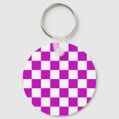 Porte-clés Motif de vérification À damiers blanc violet (Verso)