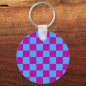 Porte-clés Motif de vérification À damiers bleu violet (Recto)