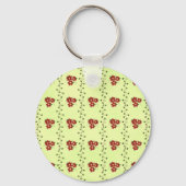 Porte-clés Motif de vigne florale rouge sur fond vert clair (Verso)