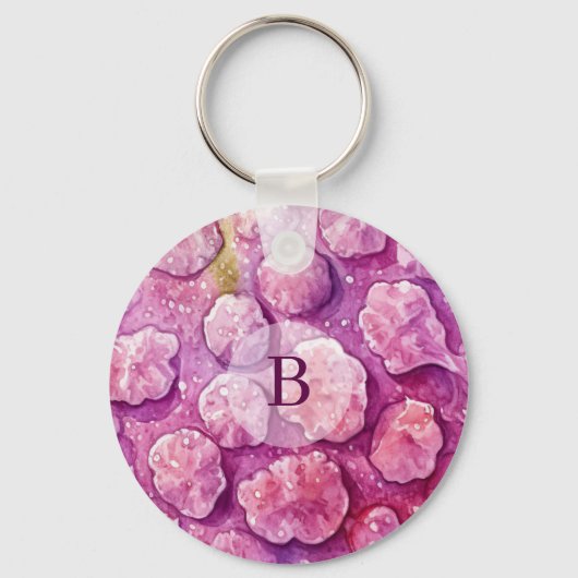 Porte-clés Motif de virus de monogramme rose bactérie (Recto)