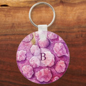 Porte-clés Motif de virus de monogramme rose bactérie (Verso)