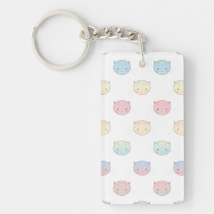 Porte-clés Motif de visages de chatons pastel mignons