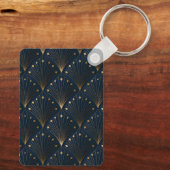 Porte-clés Motif déco bleu et or (Verso)