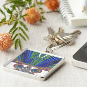 Porte-clés Motif décoratif africain couleurs modernes design (Côté)