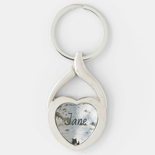 Porte-clés Motif d'écorce de bouleau (Devant)