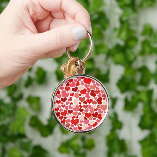 Porte-clés Motif Des Coeurs, Coeurs Rouges, Amour (Main)