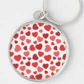 Porte-clés Motif Des Coeurs, Coeurs Rouges, Motif Des Coeurs (Devant)