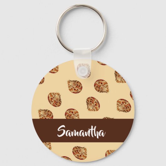 Porte-clés motif des coquillages Brown (Recto)