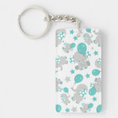 Porte-clés Motif Des Eléphants, Eléphants Mignons - Gris Bleu (Devant)