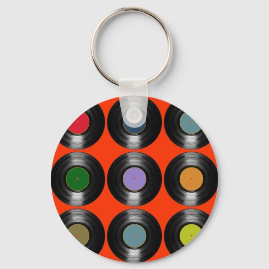 Porte-clés motif des enregistrements vinyle couleur (Recto)