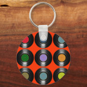 Porte-clés motif des enregistrements vinyle couleur (Recto)