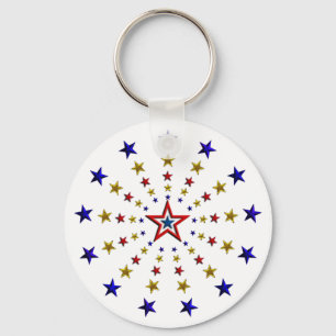 Porte-clés Motif des étoiles patriotiques
