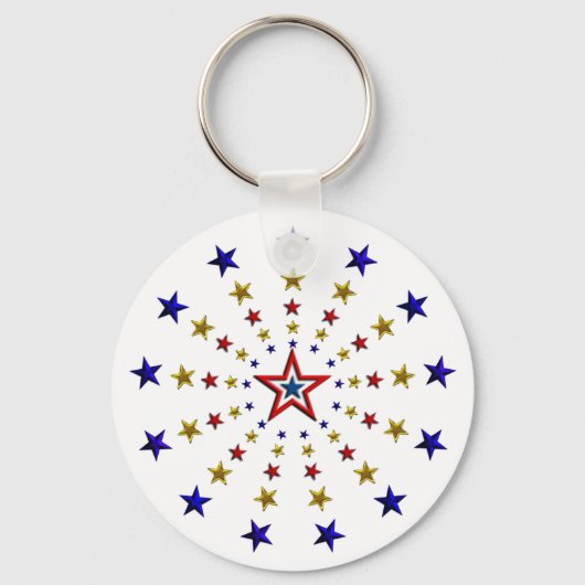 Porte-clés Motif des étoiles patriotiques (Recto)