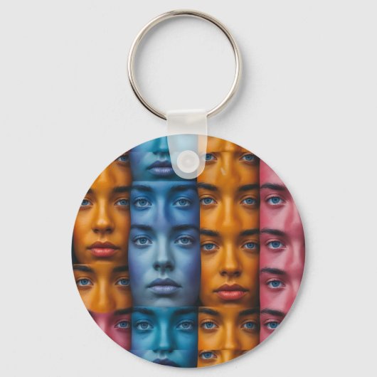 Porte-clés Motif des faces colorées (Recto)