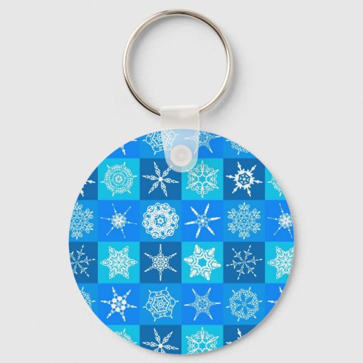 Porte-clés Motif des flocons bleus (Recto)