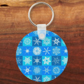 Porte-clés Motif des flocons bleus (Recto)