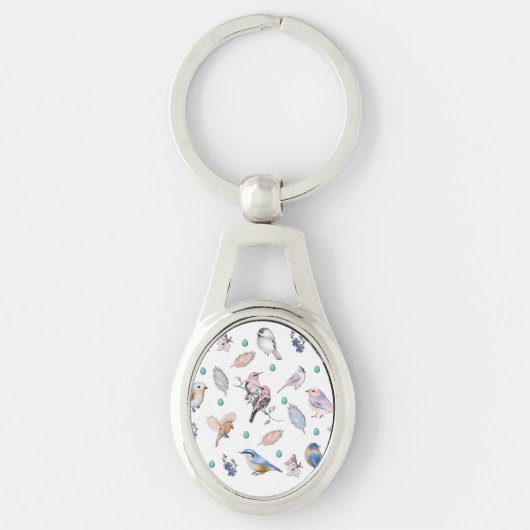 Porte-clés Motif des oiseaux de printemps (Devant)