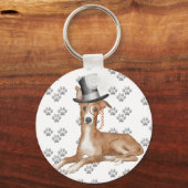 Porte-clés Motif des pattes de chien de Greyhound (Verso)