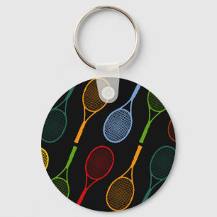 Porte-clés motif des raquettes de tennis colorées