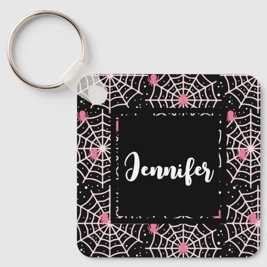 Porte-clés Motif des toiles d'Halloween et araignées (Recto)