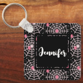 Porte-clés Motif des toiles d'Halloween et araignées (Recto)