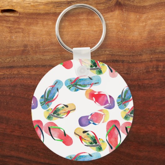 Porte-clés Motif des tongs de plage d'été (Verso)