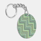 Porte-clés Motif d'escalier à rayures vert olive (Devant gauche)