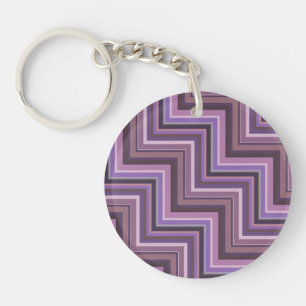 Porte-clés Motif d'escaliers à rayures mauve