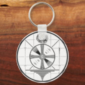 Porte-clés Motif d'essai de la télévision indienne Head (Recto)