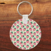 Porte-clés Motif d'été fraise rose (Verso)