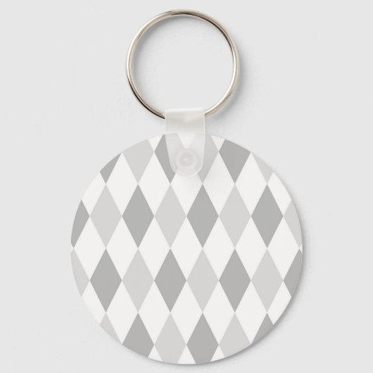 Porte-clés Motif diamant à deux arlequins gris (Recto)